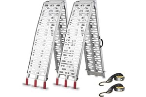 ‎GARDHOM gardhom Faltbare Auffahrrampe 680kg/Paar Auffahrrampe für Anhänger Alu Verladerampe Verladeschiene für Motorrad Klappbar ATV Quad PKW 228x28cm