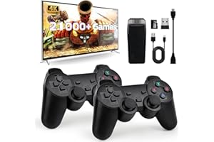 SCRIMEMO Retro Game Stick, Video Game Console with Dual 2.4G Wireless Controllers, 20000+ Games, Plug and Play TV Stick, Gift for Kids Adults