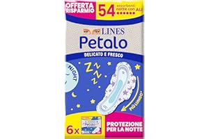 Lines Petalo Assorbenti Ultra Notte con Ali, Pacco Scorta da 54 Pezzi