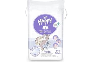 ‎BELLA BABY HAPPY bella baby Happy große quadratische Wattepads aus 100% Baumwolle 4er Pack (4 x 60 Stk.) 9 x 11 cm