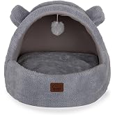 Jungolica Tom Kedi Yatağı Gri 40x50 cm, &Ccedil;ıkarılabilir &Ccedil;ift Taraflı Minder, &Uuml;st&uuml; Kapalı Tasarım, Ultra Yumuşak Peluş, Nefes Al