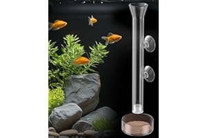 Pawfly Juego de comederos para gambas para Peces de Acuario Tubo de Cristal Transparente con comedero para gambas Bandeja con 2 ventosas
