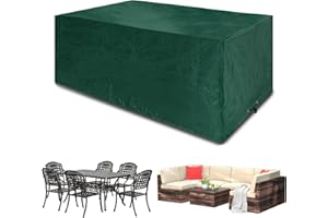 Funshot Abdeckung für Gartenmöbel Wasserdicht Schutzhülle Gartentisch Abdeckplane Gartenmöbel Abdeckung für Loungemöbel Möbelsets,Winterfest,Winddicht Anti-UV,180x120x70cm