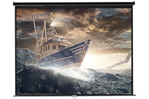 INMOZATA Pull Down Projector Screen 72" Wall & Ceiling Mounted HD Projection Screen with 4:3 Ratio Matte White Screen for School Office Presentation Home Cinema Theater Outdoor Indoor(Size:140x105cm)