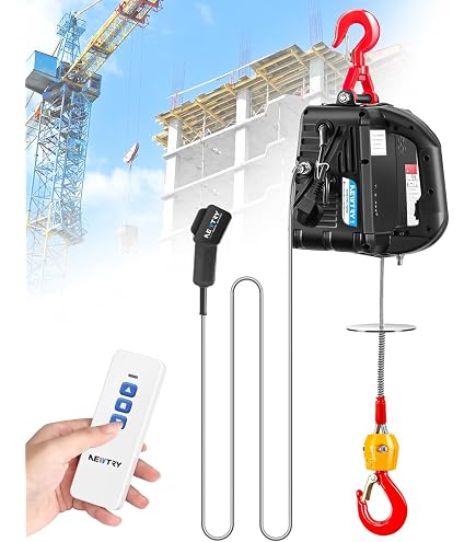 Produktbild von BLP³ YRW Bauseilwinde – 300 Kg Tragkraft, 28 M Hub, Funkfernbedienung & Schwenkbarer Ausleger