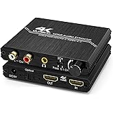 Tendak HDMI Audio Splitter - 4K HDMI to Optical SPDIF 3.5mm AUX Stereo RCA L/R Audio Converter with Volume Control Support 4K
