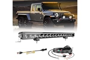 BraveWAY Barre Rampe Led Drl 32" 120W 240000LM Projecteur Longue Portée Homologation ECE Barre Led 4x4 Pour Les Véhicules De Tracteurs Agricoles, 4x4 Quads, Poids Lourd, Caravanes，Avec Kit De Câbles