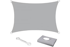 KAHEIGN Sun Shade Sail, 2.5m x 3m Waterproof 98% UV Block Sun Shade Canvas 120gsm Sunscreen Awning Canopy for Outdoor Garden Patio Yard Party (Grey)