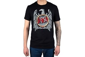 ROCK OFF Slayer Silver Eagle Regular Fit Round Collar Short Sleeve T-Shirt