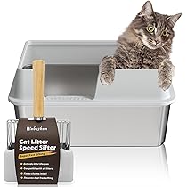 Homewell Lettiera Per Gatti In Acciaio Inox - Vaschetta Aperta Con Paletta, 50x35x24 Cm - Foto 5