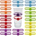 26 Marqueurs De Verre En Silicone Fun – Identifiez Vos Verres En Un Coup D’Œil ! (Cravate, Nœud, Cercle, Fleur)
