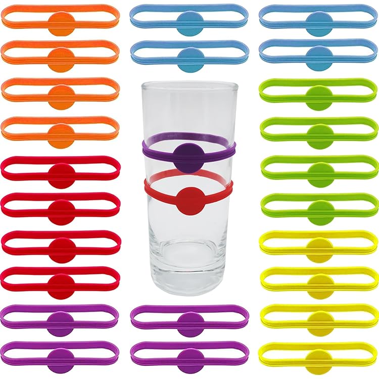 WEBEEDY 26 Pièces Charms Lettres Dorées Avec Anneaux - Marque-Verres à Vin Et Champagne Pour Fêtes