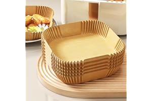 Zydiwo 100 Pezzi Carta Forno Per Friggitrice Ad Aria 16-20cm Carta da Forno Antiaderente BPA Free per 2.6-4.7L Air Fryer per Air Fryer Forno Padelle Microonde (Quadrato-16cm)