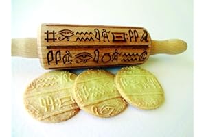 Rouleaux à Pâtisserie Gravé - L'EGYPTE ANCIENNE pour les enfants, Pour Décorer des Biscuits, Rouleau en Bois avec Embossage par Algis Crafts