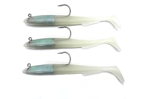 EVERBAY Soft Lures Set with Jig Head, Soft Swimbaits with Paddle Tail, Sinking Baits for Sea Fishing / Freshwater Fishing, Fishing Jigs, Trout Bass Lures, Fishing Gear Fishing Gifts, 15cm/30g, 3pcs