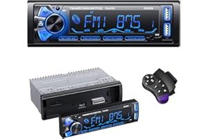 RDS Autoradio Bluetooth con Estraibile Frontalino, Wistrue Stereo Auto Bluetooth con Telecomando,Autoradio1 DIN AM/FM con Lettore MP3 e due porte USB Supporta AUX/SD/iOS/Android
