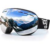 EXP VISION Lunettes de ski et de planche à neige pour hommes, femmes, jeunes, anti-buée, OTG - Verres sphériques amovibles