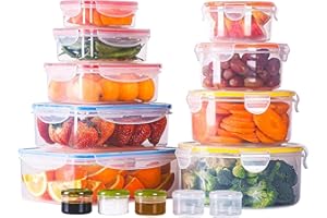TIASTAR Food Storage Containers with Lids Airtight 14 PCS, Plastic Food Containers for Pantry & Kitchen Organization, BPA Free, Leak Proof, Freezer & Microwave & Dishwasher Safe