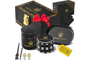 PURPLE LEGACY® Horus Hidden Haven | Set regalo con scatola in bambù con serratura | Scatola portaoggetti con vetro UV e scatola porta accessori in stile egiziano