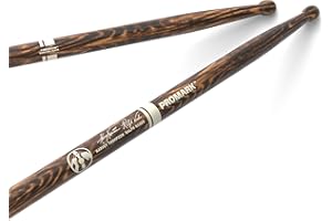 ProMark Bacchette Batteria - Bring Your Own Style - BYOS Drum Sticks - FireGrain - Nessuna vibrazione in eccesso - Finitura laccata, Punta rotonda grande, Legno di hickory - 1 Coppia