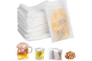 WINBEST 500 sztuk torebek do herbaty sypkiej, 7 x 9 cm, filtr do herbaty sypkiej, ze ściągaczem, papierowe torebki do herbaty do samodzielnego napełniania, do herbaty owocowej, kwiatów, ziół, kawy