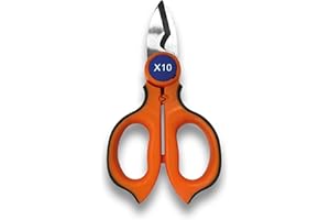 ETELEC Forbice Professionale Elettricista Lame Acciaio Inox Tagliacavo 50 mm2 Crimpatrice 1-6 mm2 X10