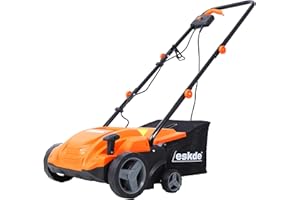 eSkde Electric Scarifier and Lawn Aerator - Lawn Scarifier Rake and Aerator with Interchangeable Rollers | Lawn Scarifier and Aerator with 4 Adjustable Height Settings | Lawn Care Tools