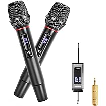 Microfono Senza Fili TONOR UHF - Sistema Wireless Con Ricevitore Ricaricabile, Per Karaoke E PA