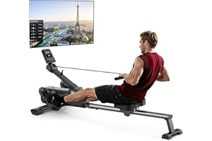 MERACH Newly Designed Compact Rowing Machine for Home Gym, Save 20% Space, Magnetic Rower Machine with 16-Level Resistance, MERACH App and 1000+ Champion Coaching Course