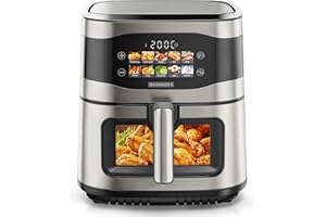 ‎HEINRICH´S HEINRICHS Heißluftfritteuse, 9 Liter XXL Air Fryer, 10in1 Heißluftfritteuse, LED-Display mit Sensor-Touch Bedienung, fettfreie Zubereitung, inkl. Timer, platzsparend, spülmaschinenfester Korb, 1800W