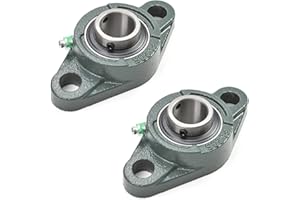 Othmro Lot de 2 UCFL205 Roulement à Coussin à Bride, Diamètre d'alésage de 25 mm, en Acier et Serrure à Vis en Fonte, pour le Montage sur des Surfaces Verticales à l'axe de l'arbre