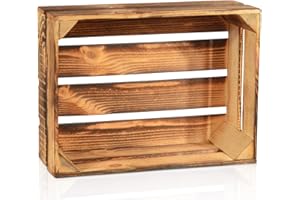 CHICCIE Geflammte Obstkisten - 38x28x15cm Holzkisten Weinkisten Apfelkisten