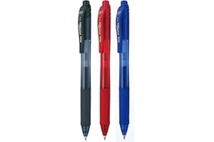 Pentel BL107 Energel X scatto 0.7mm taschina 3 pz Nero/Rosso/Blu