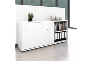 WEBER BÜRO Nova 2OH sliding door cupboard 1640 x 400 mm white
