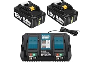 POWTREE 【Hohe Kapazität 18V 8.0AH】 2X Ersatzakku für Makita und 14,4-18V 6A DC18RD Ladegerät BL1860 BL1860B BL1850B BL1850 BL1840B BL1830B LXT-400 und DC18RD Ladegeräte