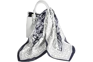 KOOYOL Femme Foulard Carré de Soie Multi-motifs Foulards de la mode légère Carré Wrap Sentir soie Écharpes