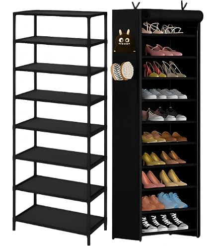 KEETDY Organizer Sopra Porta Con 8 Tasche Profonde - Scarpiera Appendiabiti Per 20 Paia, Grigio