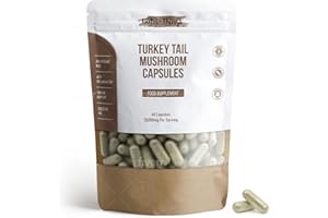 NUTRI-THINGS Turkey Tail Mushroom Capsules - Pack of 60 | Immune Support, Antioxidant Rich, Gut Health & Digestive Aid, Pure Mushroom Extract | High Strength, Vegan-Friendly, Natural Wellness | Mushroom Capsules