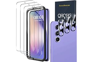 QHOHQ 3 Pièces Verre Trempé pour Samsung Galaxy A54 5G avec 3 Pièces Caméra Arrière Protecteur, Ultra Résistant Film Protection écran, 9H Dureté, HD, Anti-Rayures, Sans Bulles