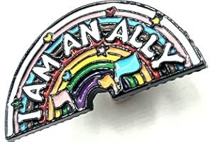 SNS COMPONENTS Metall-Anstecknadel mit Aufschrift "I Am An Ally LGBT", Regenbogen-Motiv, Aufschrift "Love is Love", Metall