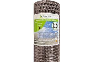 flonatur, Malla de Plástico para Balcones y Terrazas 1x5m, Malla Rejilla Cerramientos de Color Marrón, Ancho del Cuadro 1x1 cms, Peso 300gr/m2