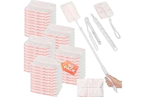 LCXCXY Kit di antipolvere 52 pezzi compatibile con per Swiffer panni catturapolverer,per Swiffer duster panni antipolvere assorbono efficacemente polvere, peli di animali e sporco, (rosa)