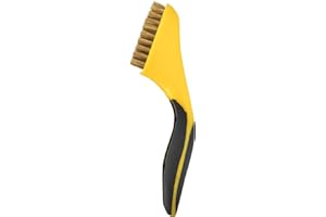 100% Brass Wire Brush | 8 Inch Handle | Rubber Comfort Sure Grip Hand | Multi-Purpose Uses | EQUIP TRADE