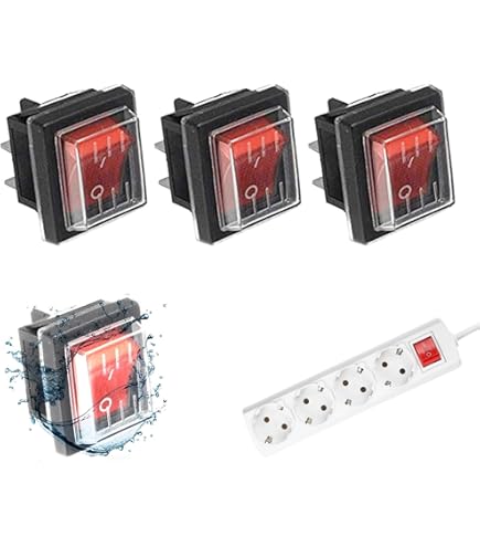 BESTTEN Lot De 4 Interrupteurs Muraux Décoratifs à 3 Voies Avec Plaque