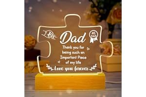 Vetbuosa Fathers Day Ideas Gifts - Acrylic Puzzle Night Light, Father's Day Gifts, Gifts for Dad, Dad Gifts with Warm Words, Dad Birthday Gifts, Birthday Gifts for Dad, Dad Gifts from Daughter Son.