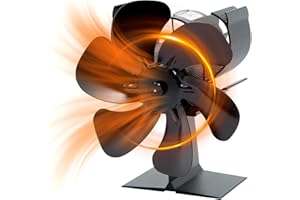 YAZIONG Stove Fan for Log Burner and Wood Burner - Heated Powered Fireplace Fan - Eco Wood Stove (HL-500Q4)