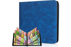 Old Canal Trading Card Album, Card Scrapbook with 12 Compartments for up to 720 Cards, Portable Zip Binder, Cards Binder for MTG, TCG, Baseball Cards (Sapphire Blue)