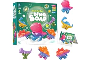 Dr. Daz Dinosaurier Seifenherstellung Set für Kinder, DIY Seife Selber Machen Bastelset mit 5 Dino-Formen, Experimentierkasten Geschenk für Mädchen & Jungen ab 8 Jahren