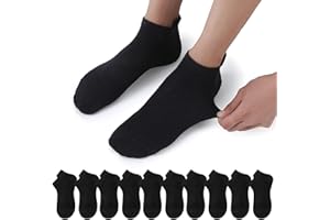 TUUHAW Trainer Socks Anti Blister Running Socks Breathable Cotton Athletic Sports Ankle Socks 10 Pairs for Men Ladies