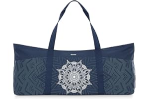 Gonex Sac de Yoga en Toile Grande Capacité, Sac de Sport Femme avec Poche Imperméable et Fermeture Éclair Métal, pour Tapis et Blocs, Idéal Yoga, Pilates, Voyage